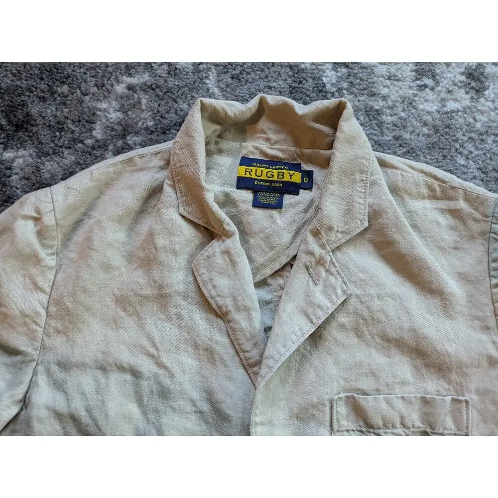 Vintage Ralph Lauren Rugby Women's 100% Linen Blazer Made In Japan - Size 0 RARE - Picture 11 of 16